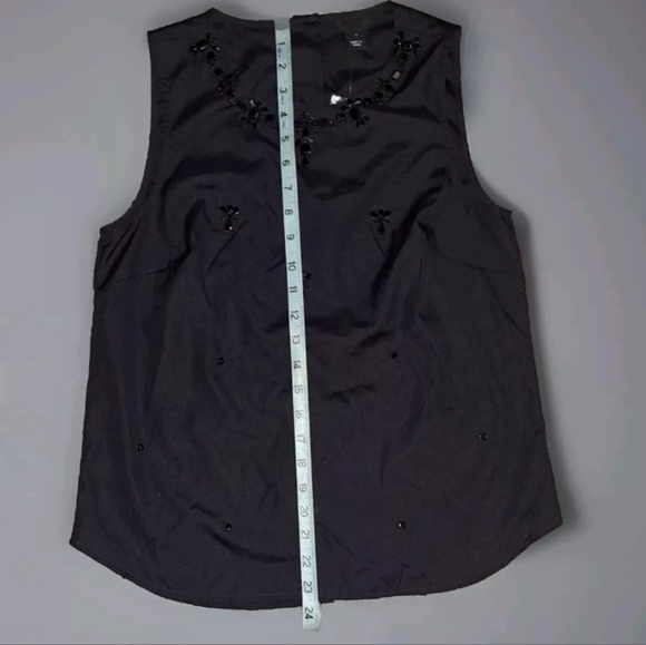 J. Crew Size 6 Sleeveless Black Top Blouse Shirt Beaded Embellishment NWT B24#5 - Picture 10 of 10